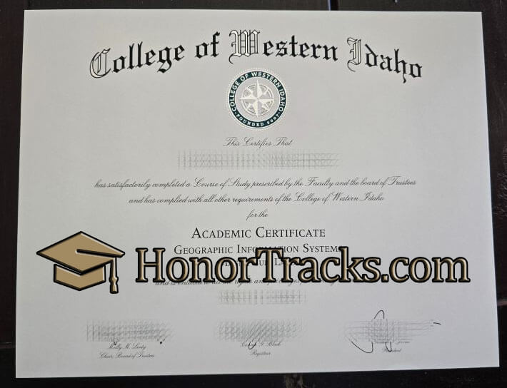 Order College of Western Idaho diploma