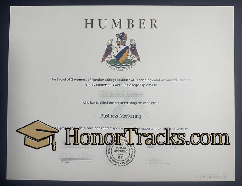 order Humber Polytechnic certificate