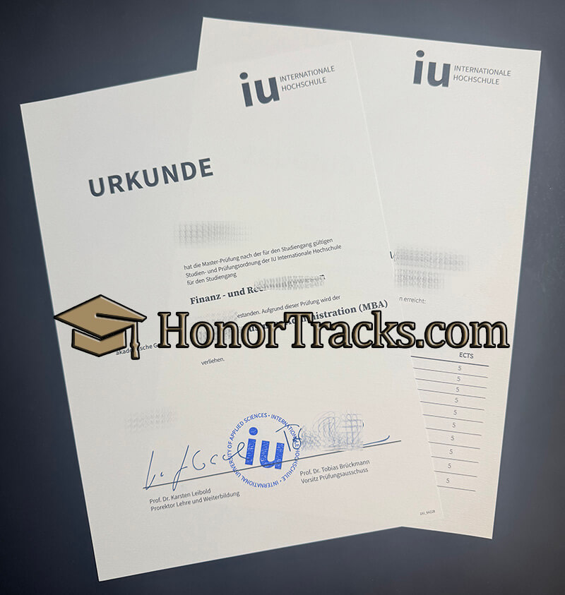 buy IU Internationale Hochschule Urkunde