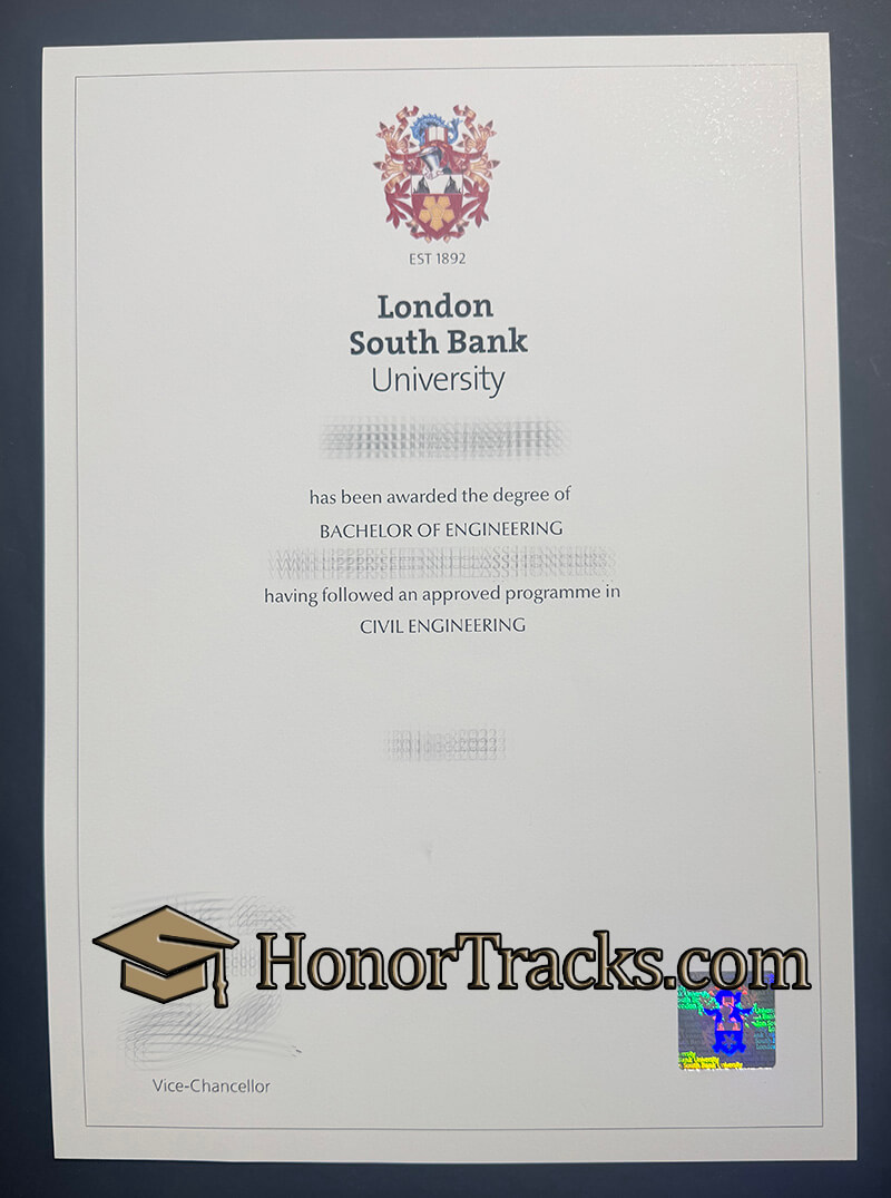 Order London South Bank diploma
