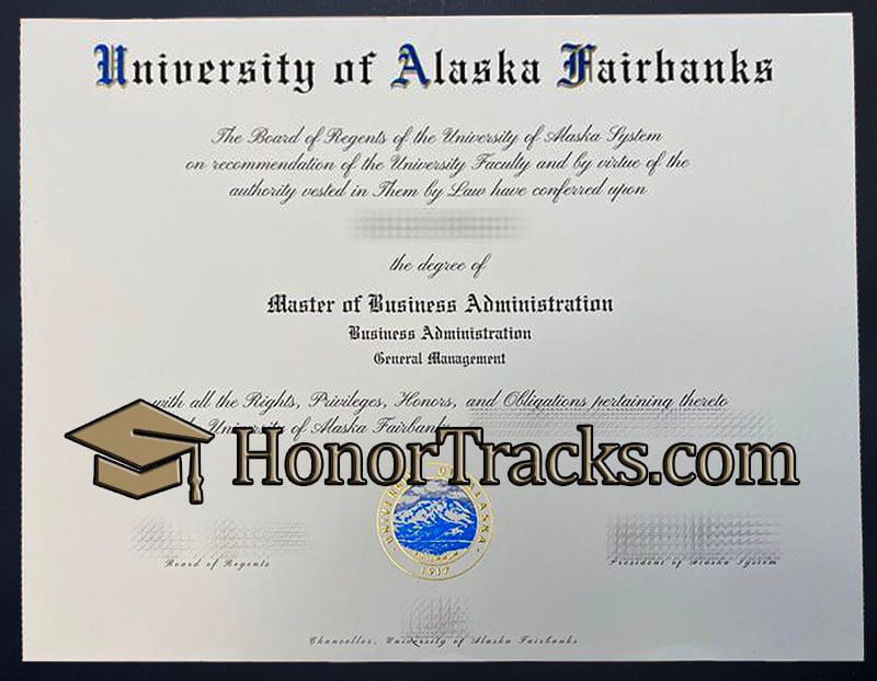 order University of Alaska Fairbanks diploma