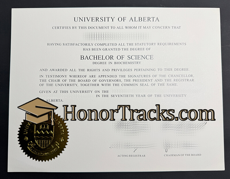 Fake University of Alberta diploma
