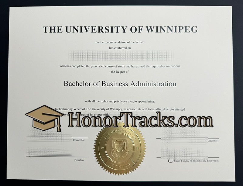 Order University of Winnipeg diploma