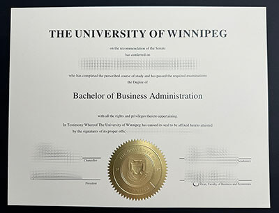 Order University of Winnipeg diploma