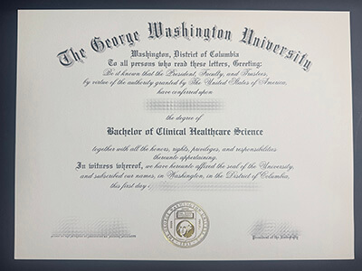 order George Washington University certificate