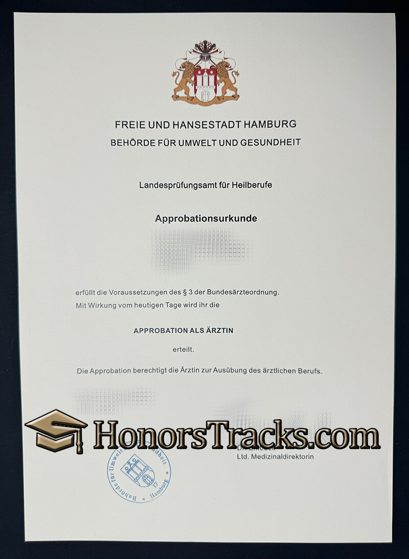 Approbationsurkunde certificate