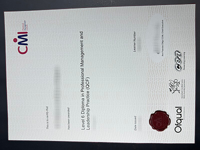Order Chartered Management Institute certificate