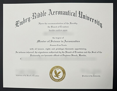 Embry-Riddle Aeronautical University diploma