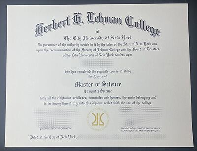 order Ferbert F Lehman College diploma