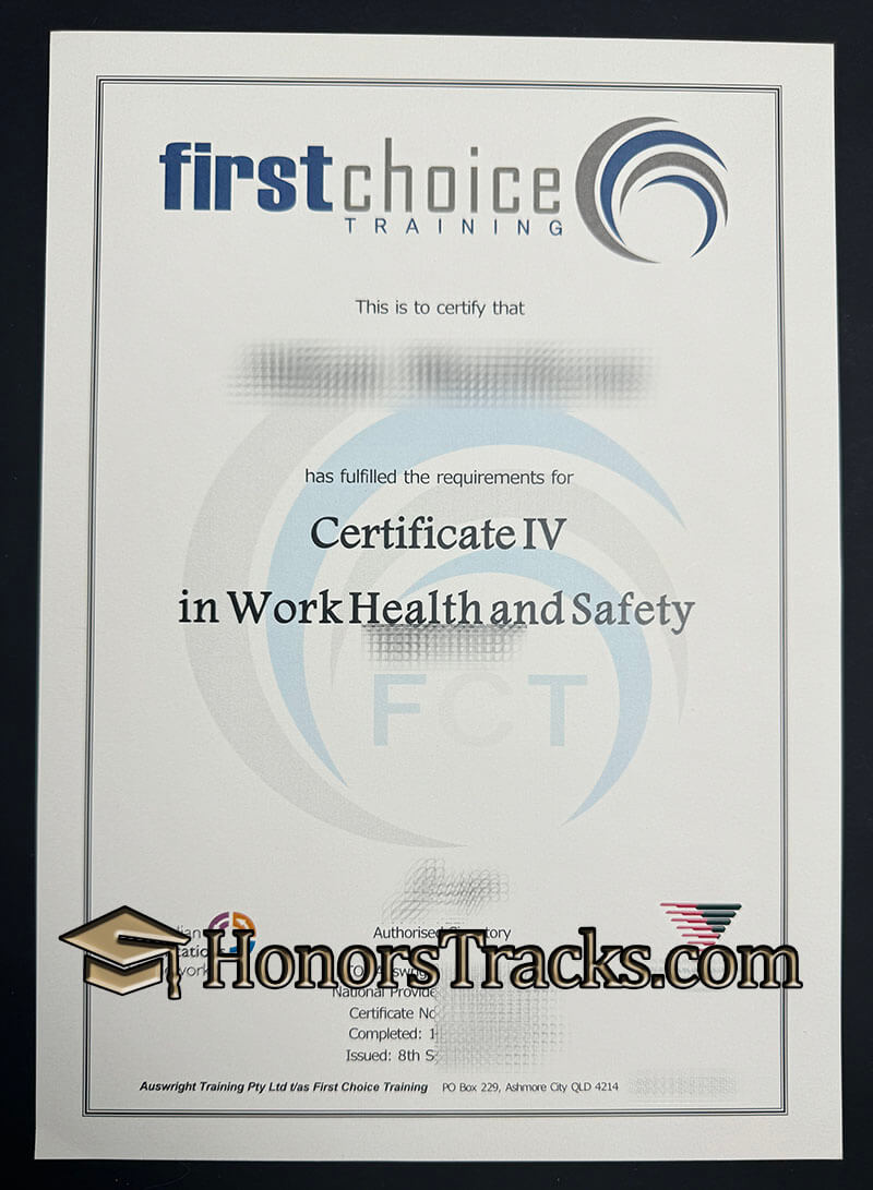 First Choice training certificate