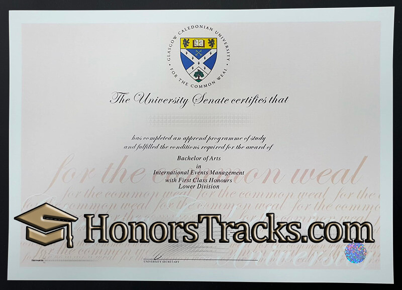 Glasgow Caledonian University diploma