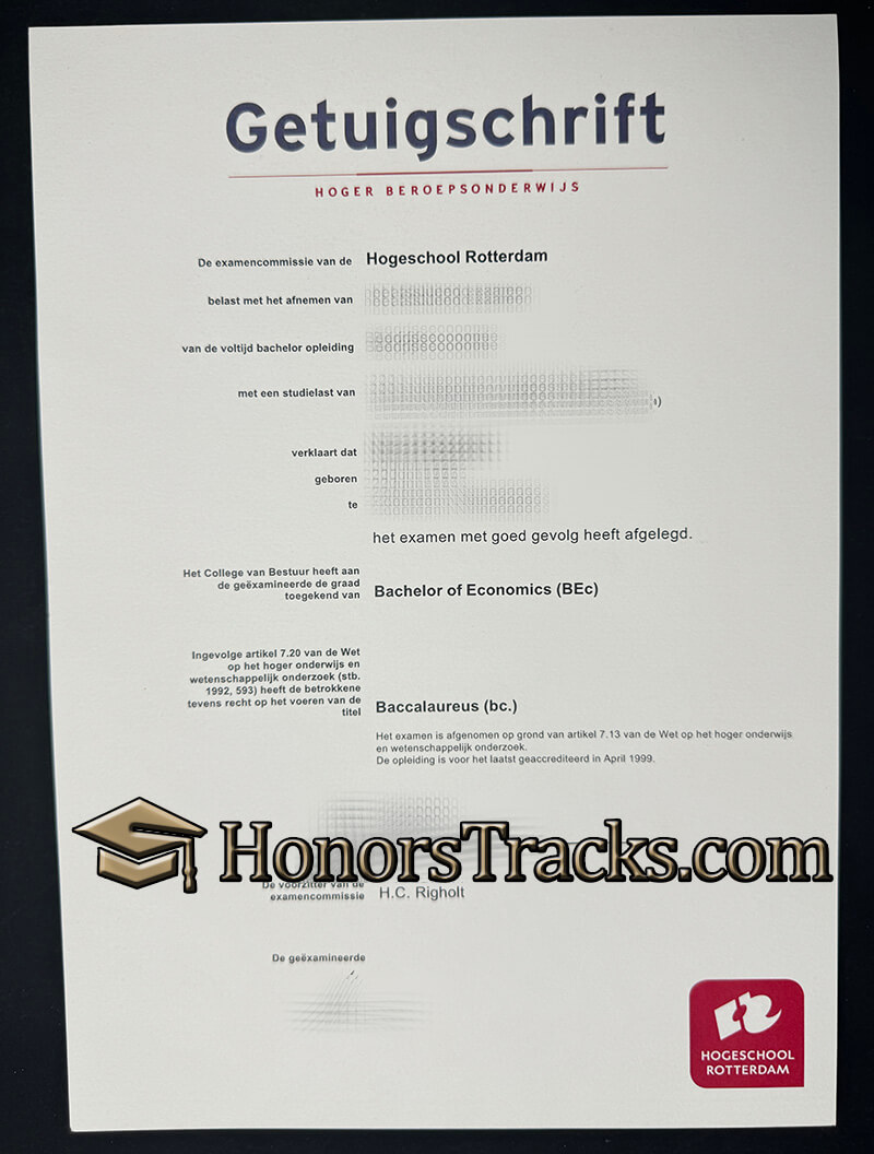 Order Hogerschool Rotterdam diploma
