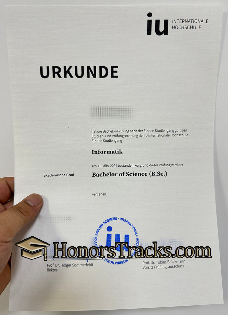 order IU internationale Hochschule diploma