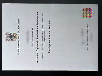 order London Metropolitan University diploma
