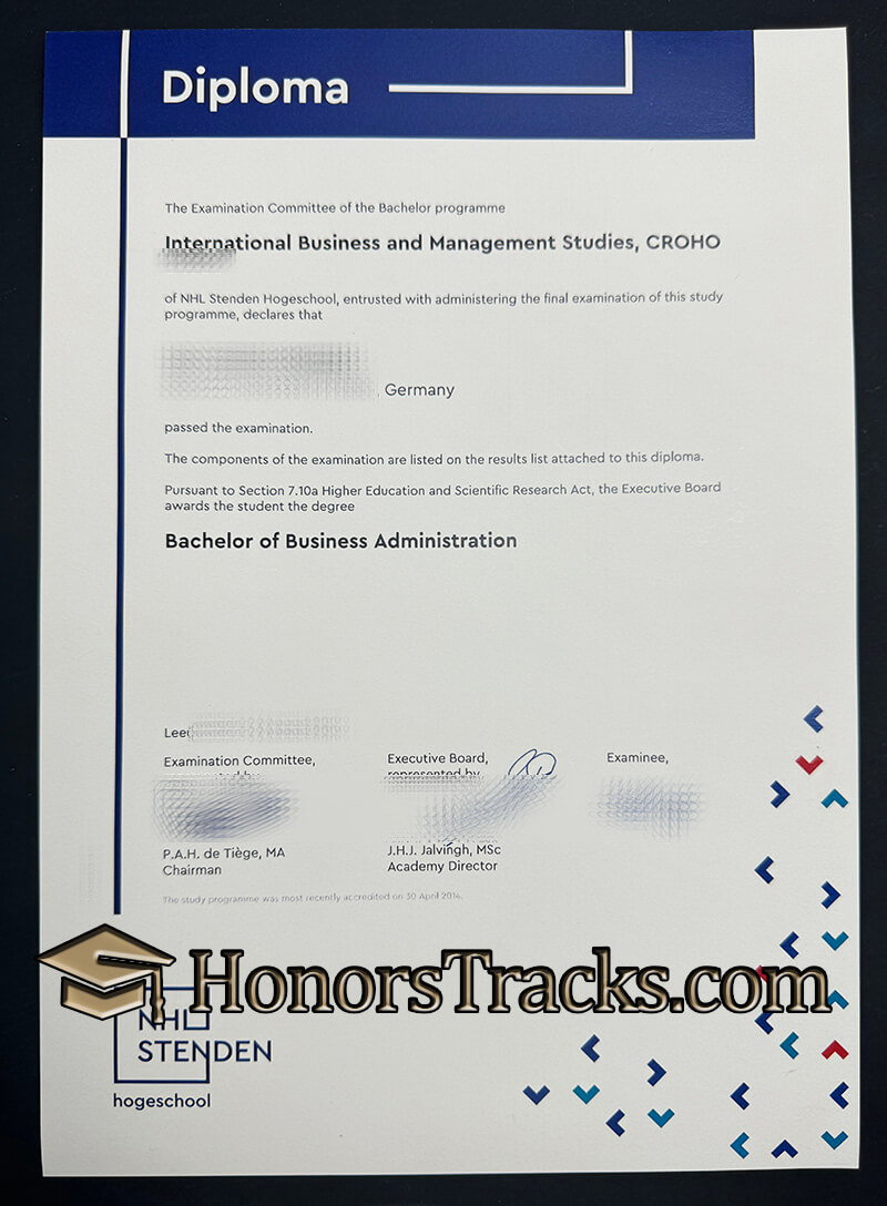 NHL Stenden diploma