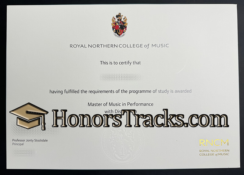 Order Royal Northern College of Music diploma