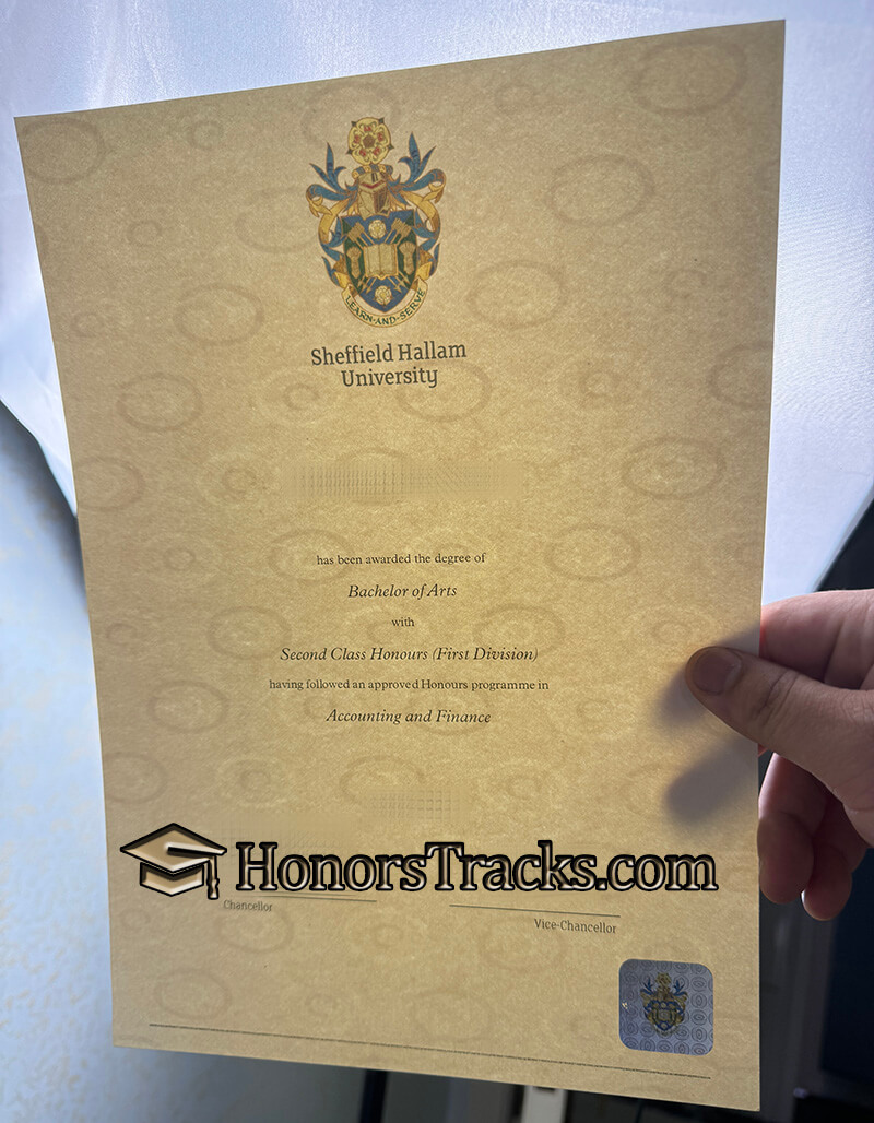 Buy Sheffield Hallam University diploma