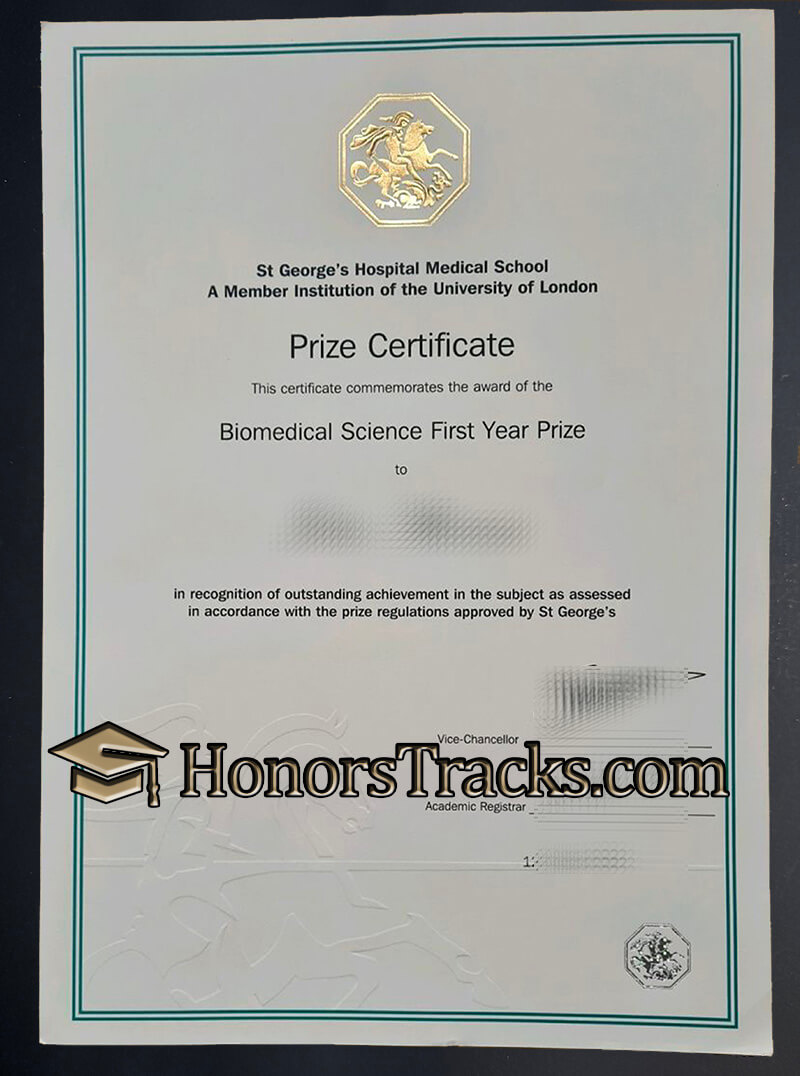 St George's Hospital Medical School diploma