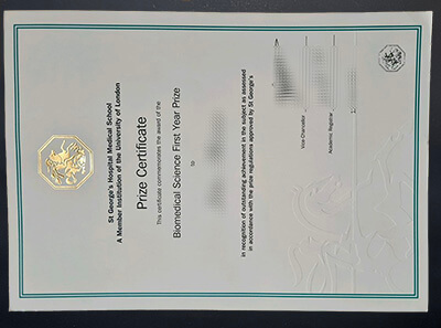 St George's Hospital Medical School certificate