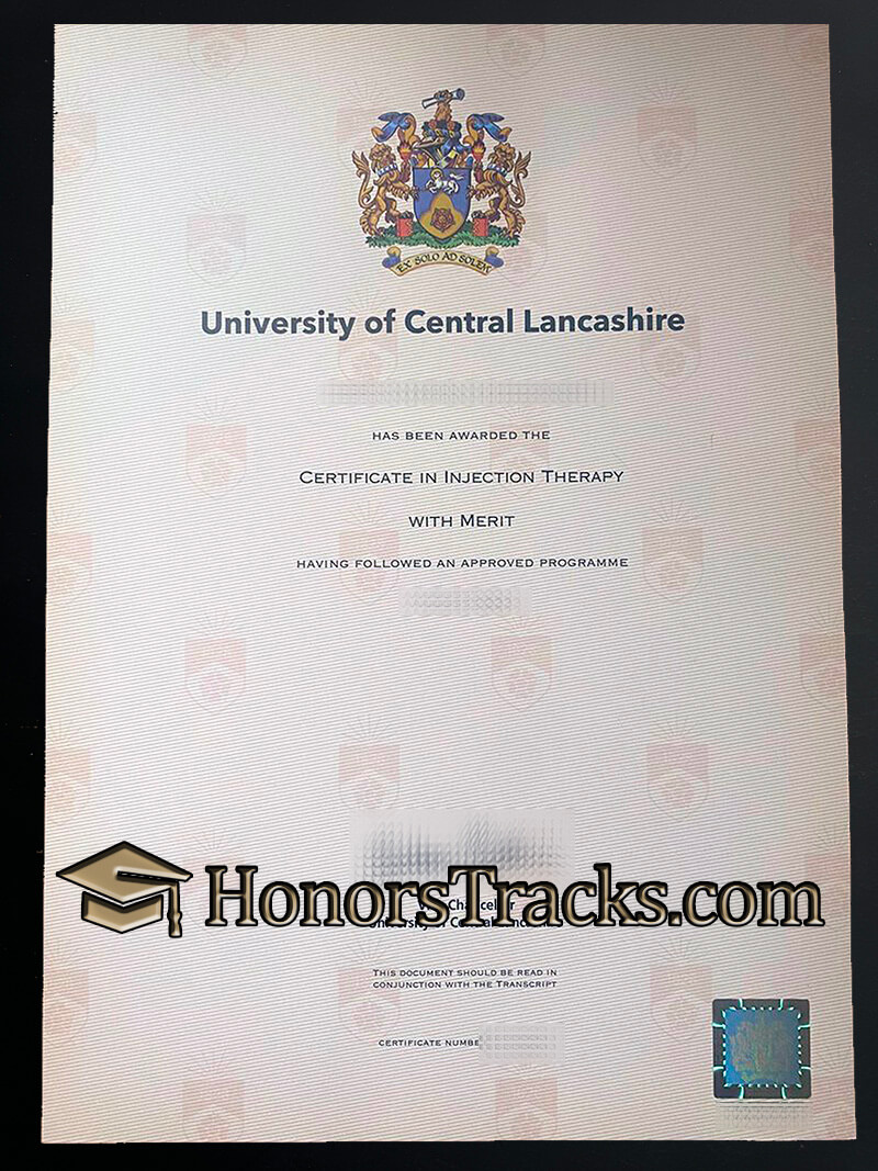 Order University of Central Lancashire diploma