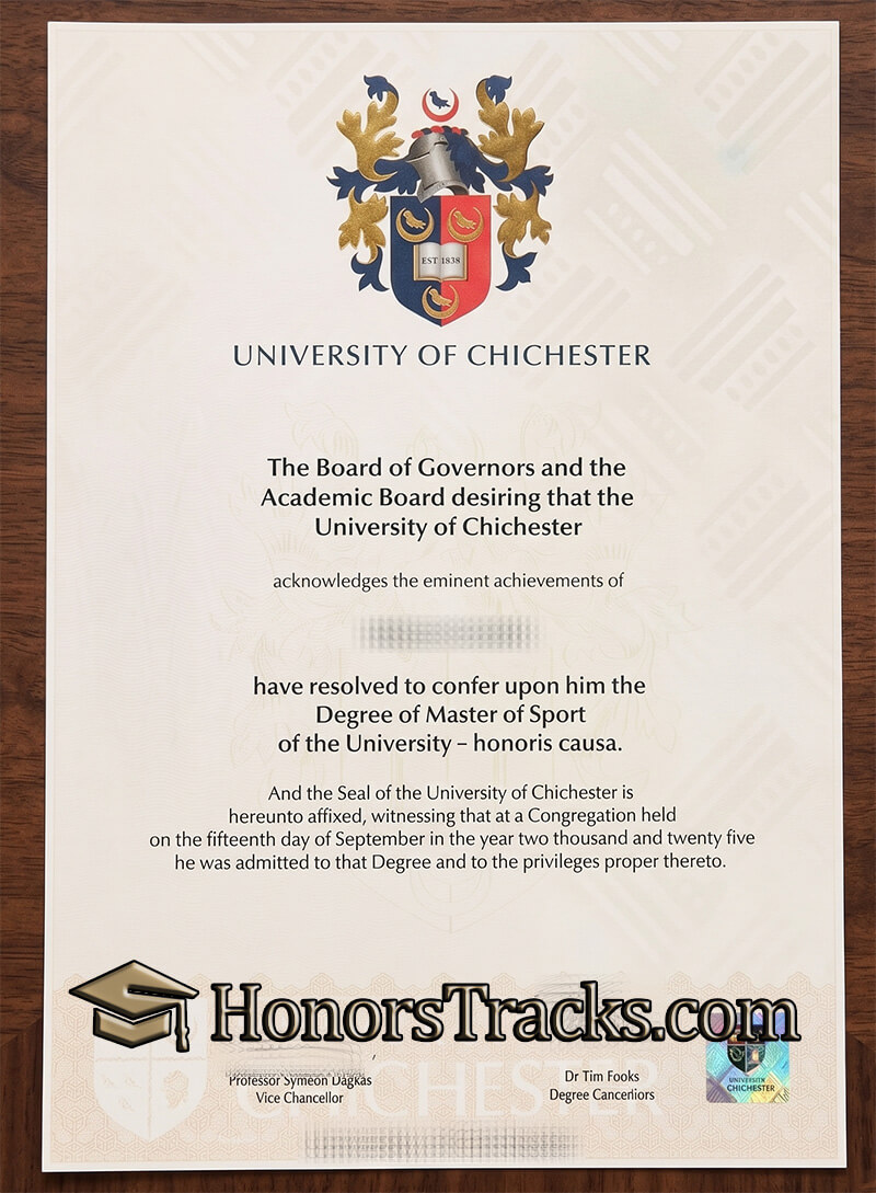 Order University of Chichester diploma