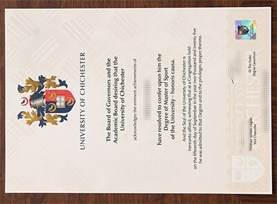 University of Chichester diploma replica