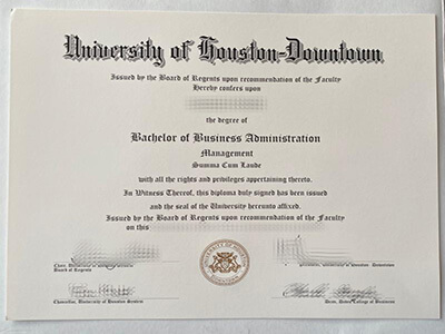 order University of Houston Downtown diploma