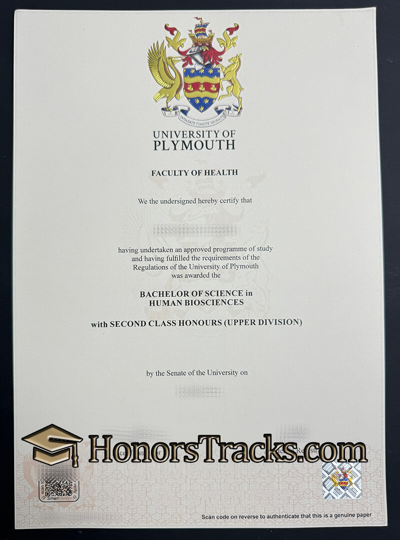 Buy University of Plymouth diploma
