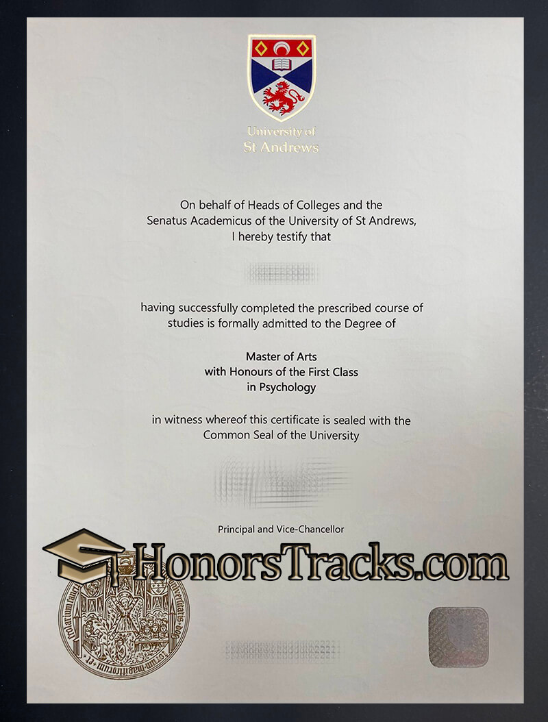 order University of St Andrews diploma