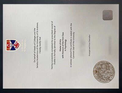 fake University of St Andrews diploma