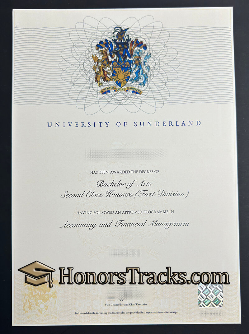 Order University of Sunderland diploma