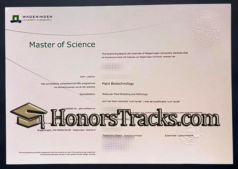 Buy Wageningen University & Research diploma