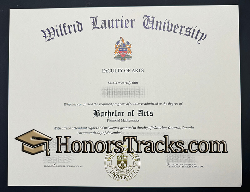 Order Wilfrid Laurier University certificate