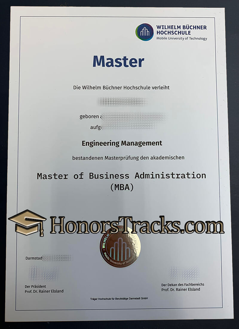 Order Wilhelm Büchner Hochschule diploma