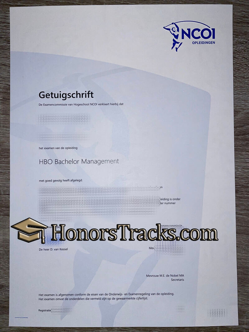 Order NCOI Opleidingen certificate