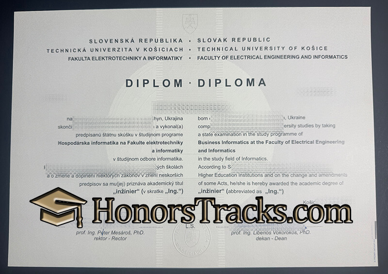 Order Technical University of Košice diploma