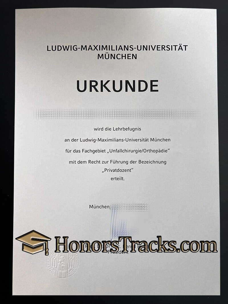 get a Universität München Urkunde
